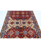 Agra 5'0'' X 7'0'' Hand-Knotted Wool Rug 5'0'' x 7'0'' (60 X 123) / Red / Blue