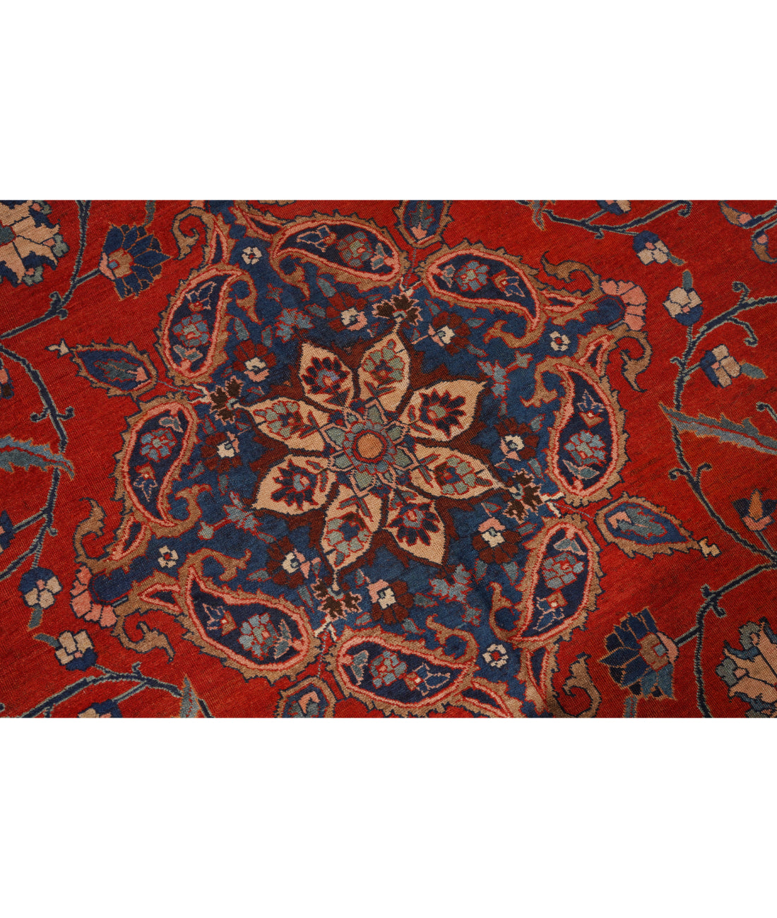 Tabriz 9' 0" X 12' 3" Hand-Knotted Wool Rug 9' 0" X 12' 3" (274 X 373) / Rust / Blue