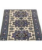 Kazak 2'5'' X 3'4'' Hand-Knotted Wool Rug 2'5'' x 3'4'' (73 X 100) / Ivory / Blue