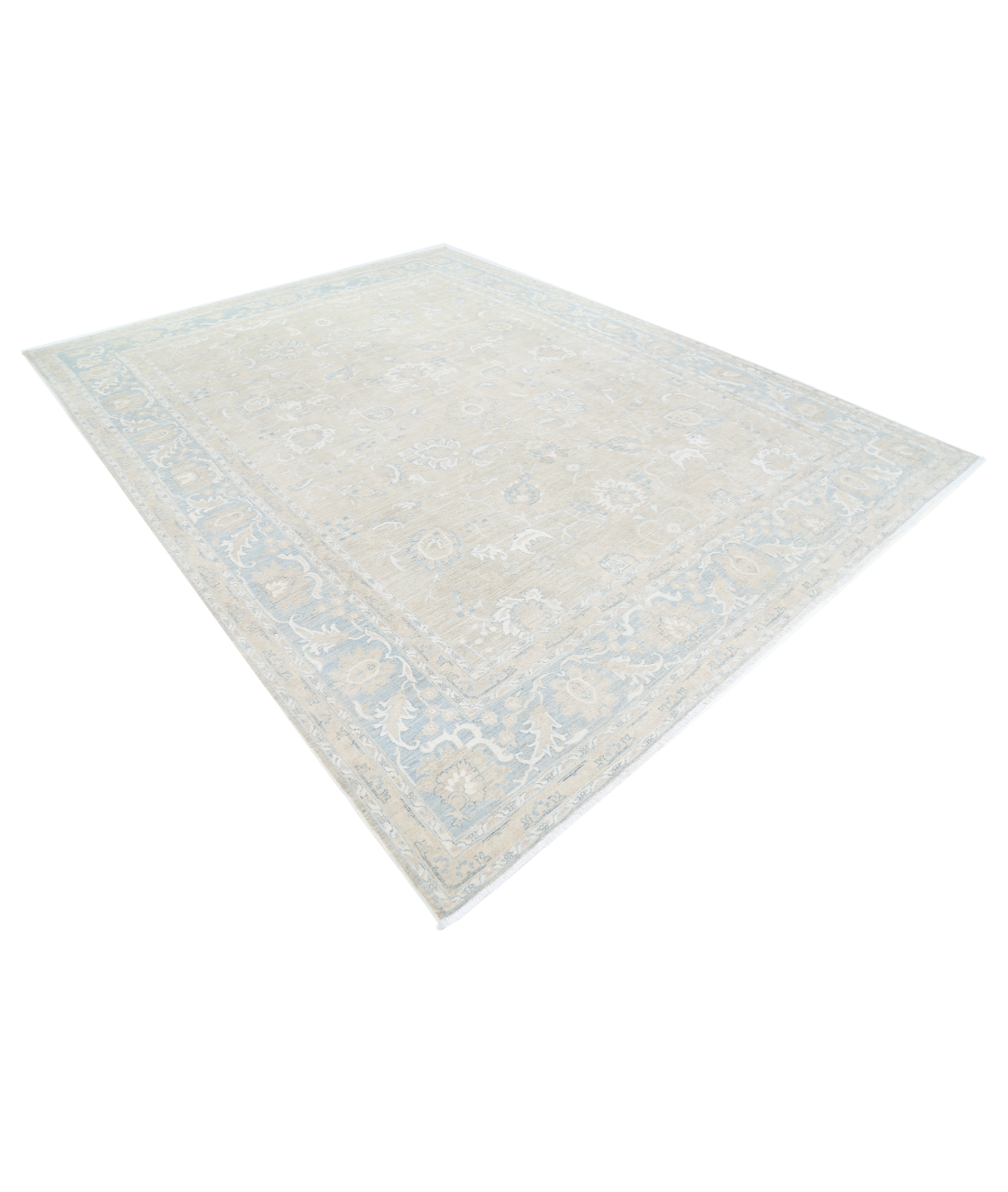 Hand Knotted Ariana Wool Rug 8' 9" X 11' 9" 8' 9" X 11' 9" (267 X 358) / Brown / Blue