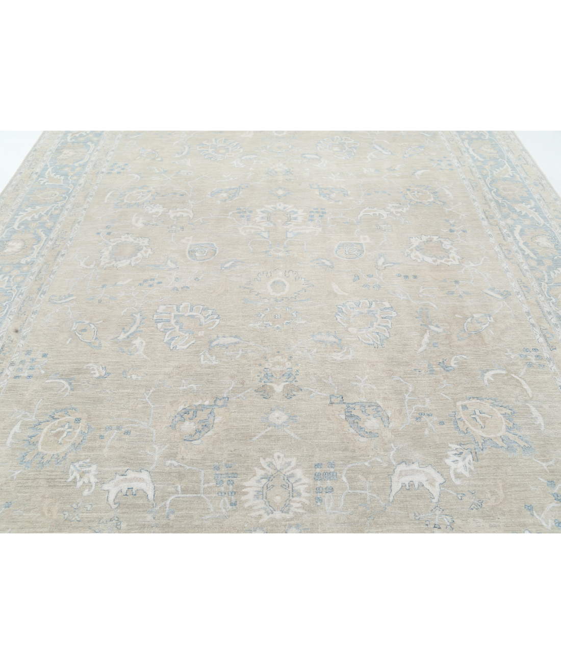 Hand Knotted Ariana Wool Rug 8' 9" X 11' 9" 8' 9" X 11' 9" (267 X 358) / Brown / Blue