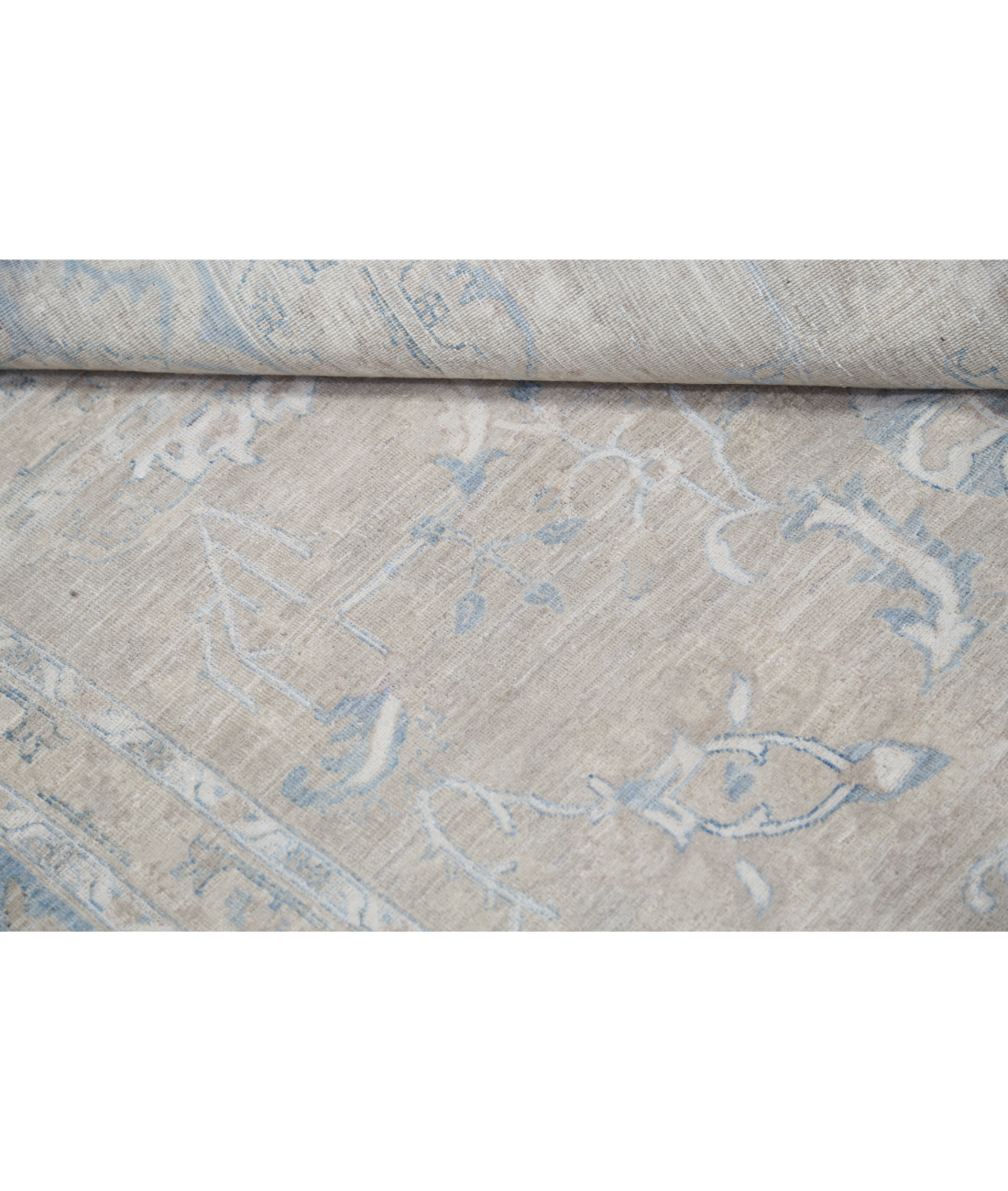 Hand Knotted Ariana Wool Rug 8' 9" X 11' 9" 8' 9" X 11' 9" (267 X 358) / Brown / Blue