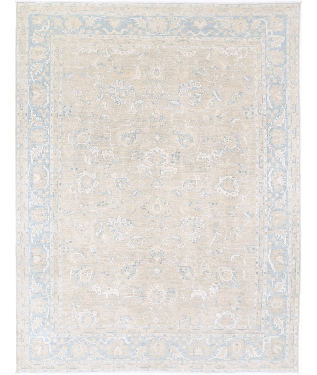 Hand Knotted Ariana Wool Rug 8' 9" X 11' 9" 8' 9" X 11' 9" (267 X 358) / Brown / Blue