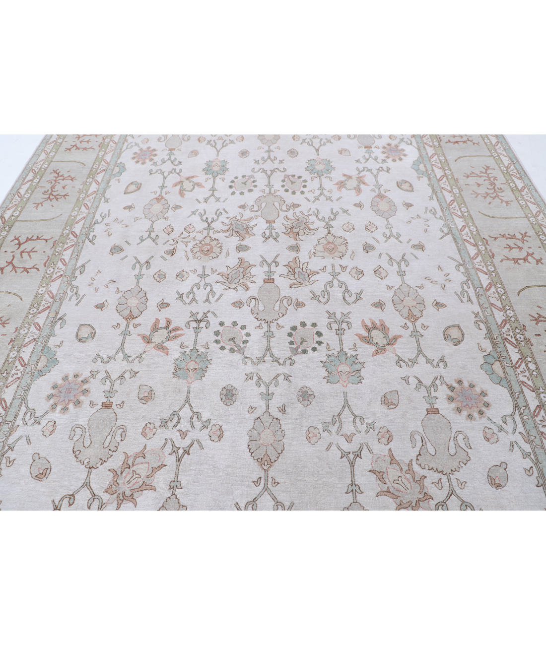 Hand Knotted Ariana Wool Rug 8' 7" X 10' 10" 8' 7" X 10' 10" (262 X 330) / Ivory / Grey