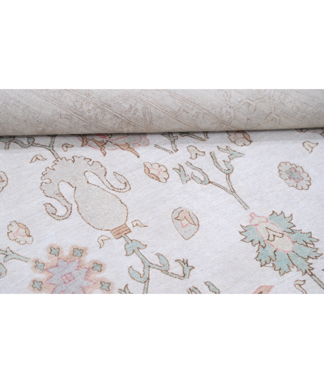 Hand Knotted Ariana Wool Rug 8' 7" X 10' 10" 8' 7" X 10' 10" (262 X 330) / Ivory / Grey