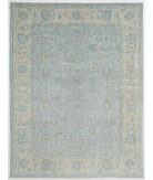 Hand Knotted Ariana Wool & Silk Rug 13' 2" X 17' 2" 13' 2" X 17' 2" (401 X 523) / Blue / Ivory