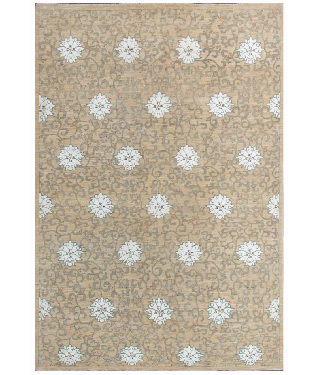 Hand Knotted Artemix Wool & Cotton Rug 5' 9" X 8' 7" 5' 9" X 8' 7" (175 X 262) / Beige / Ivory