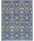 Hand Knotted Artemix Wool Rug 7' 9" X 9' 10" 7' 9" X 9' 10" (236 X 300) / Blue / Ivory