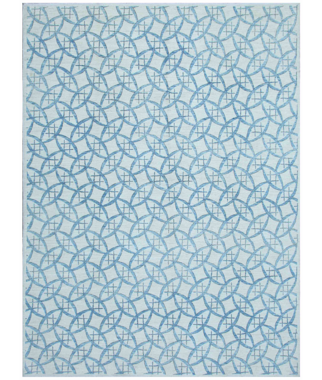 Hand Knotted Artemix Wool Rug 8' 10" X 12' 2" 8' 10" X 12' 2" (269 X 371) / Ivory / Blue