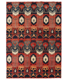 Hand Knotted Artemix Wool Rug 6' 8" X 9' 9" 6' 8" X 9' 9" (203 X 297) / Rust / Blue