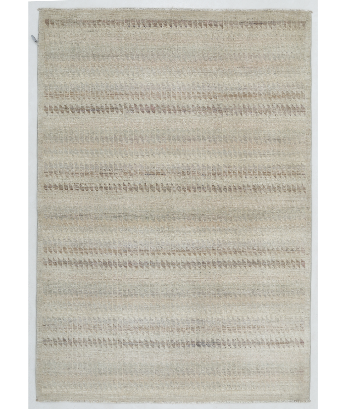 Hand Knotted Artemix Wool Rug 4' 0" X 5' 8" 4' 0" X 5' 8" (122 X 173) / Ivory / Brown