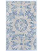 Hand Knotted Artemix Wool Rug 4' 9" X 7' 9" 4' 9" X 7' 9" (145 X 236) / Ivory / Blue