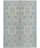 Hand Knotted Artemix Wool Rug 6' 2" X 8' 8" 6' 2" X 8' 8" (188 X 264) / Blue / Ivory