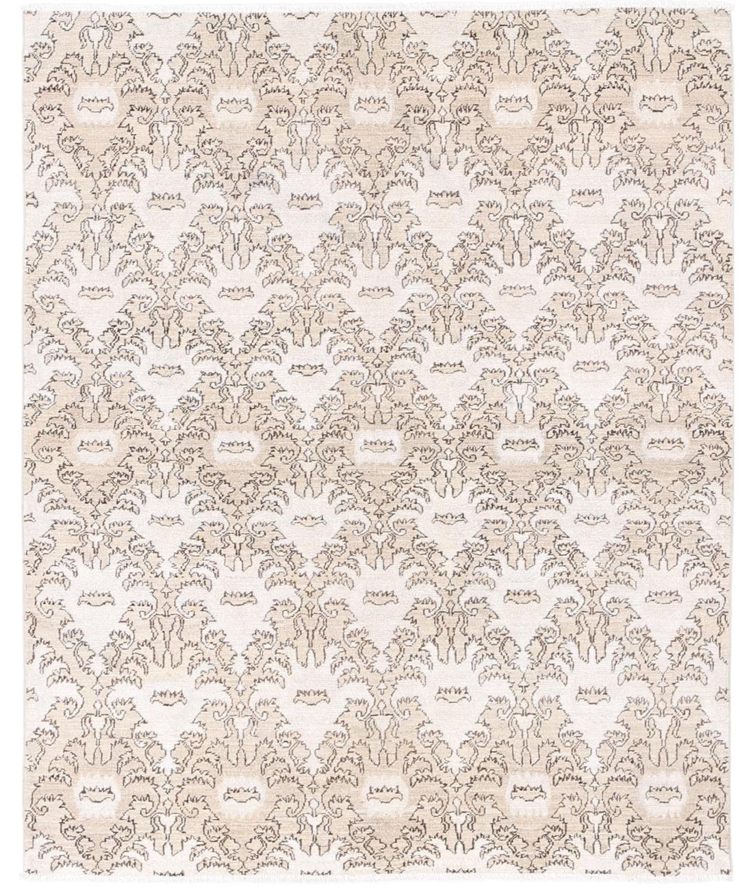 Artemix 4' 4" X 5' 4" Hand-Knotted Wool Rug 4' 4" X 5' 4" (132 X 163) / Ivory / Taupe