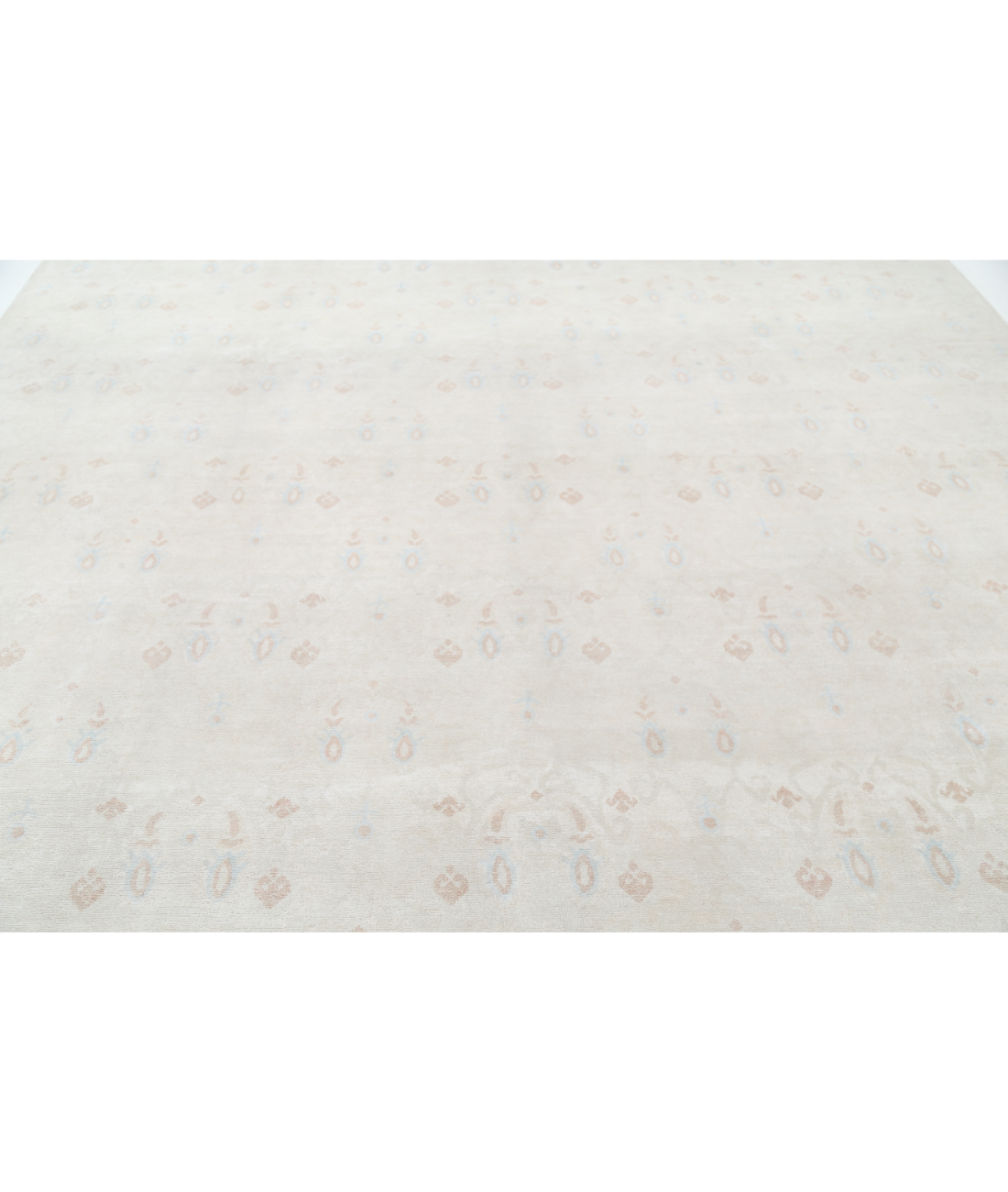 Hand Knotted Artemix Wool Rug 9' 10" X 13' 3" 9' 10" X 13' 3" (300 X 404) / Ivory / Teal