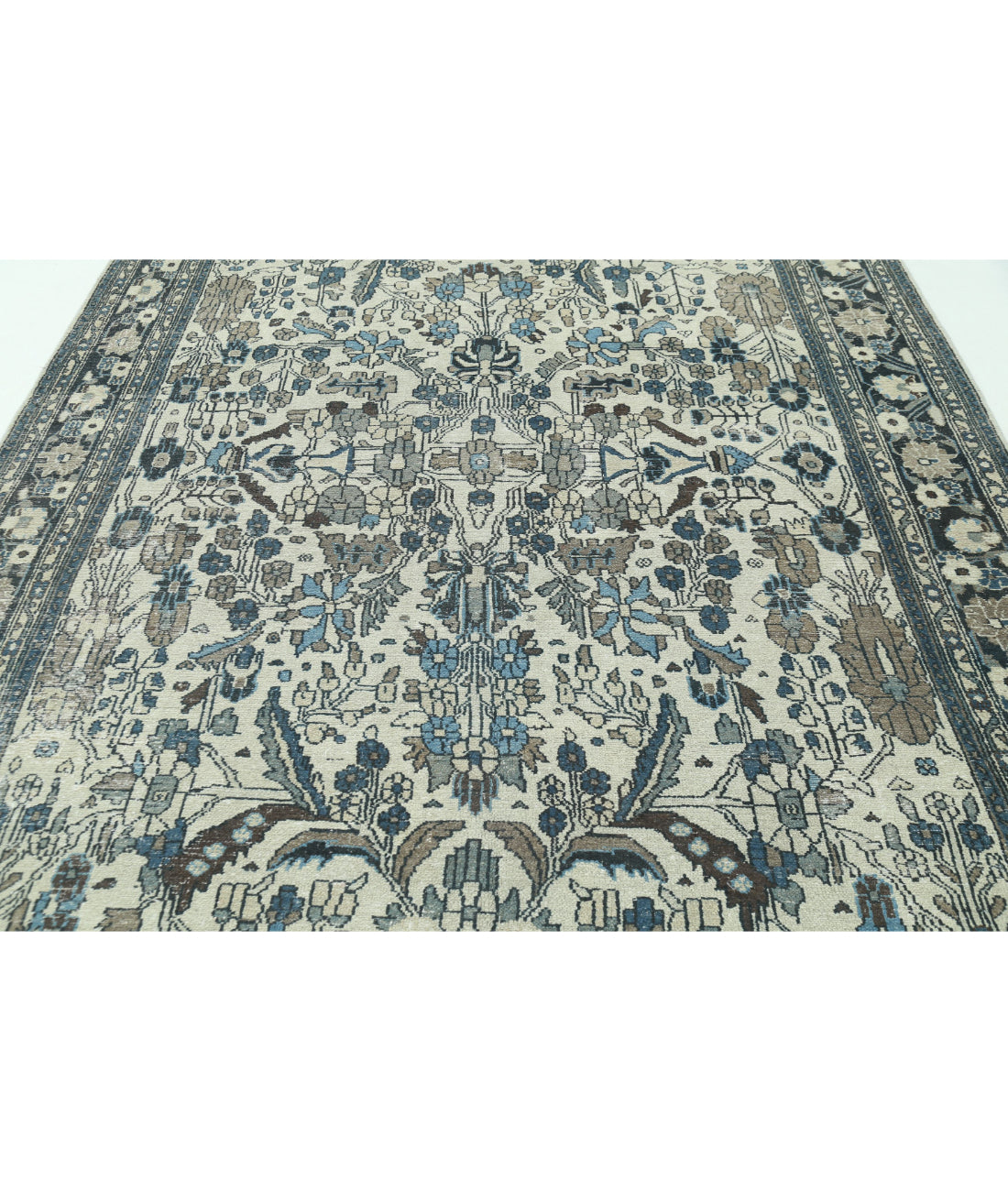 Vintage 7'2'' X 13'0'' Hand-Knotted Wool Rug 7'2'' x 13'0'' (215 X 390) / Ivory / Blue