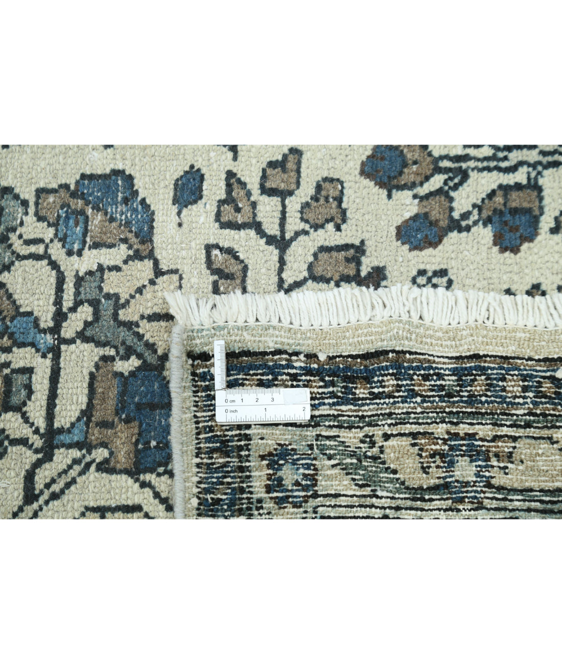 Vintage 7'2'' X 13'0'' Hand-Knotted Wool Rug 7'2'' x 13'0'' (215 X 390) / Ivory / Blue