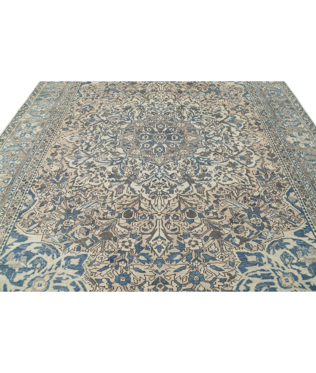 Vintage 9'7'' X 12'4'' Hand-Knotted Wool Rug 9'7'' x 12'4'' (288 X 370) / Ivory / Taupe