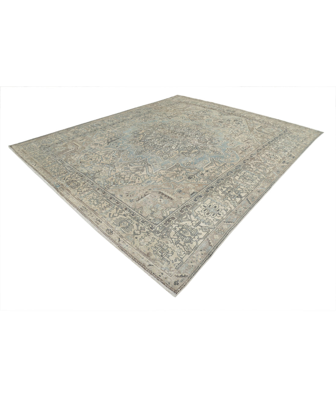 Vintage 10'1'' X 12'3'' Hand-Knotted Wool Rug 10'1'' x 12'3'' (303 X 368) / Grey / Ivory