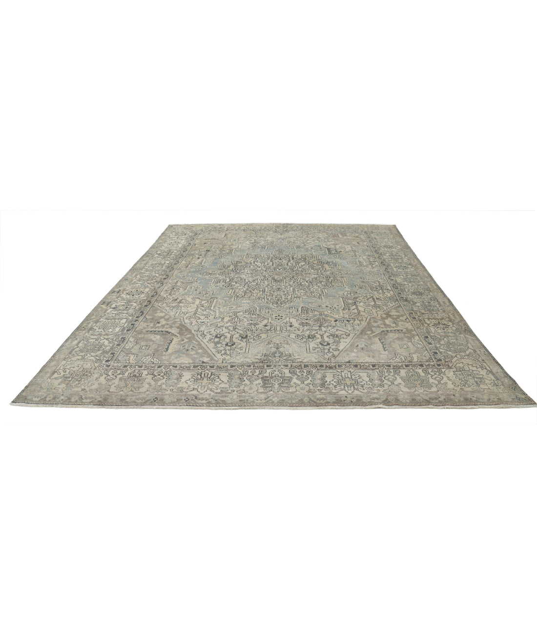 Vintage 10'1'' X 12'3'' Hand-Knotted Wool Rug 10'1'' x 12'3'' (303 X 368) / Grey / Ivory