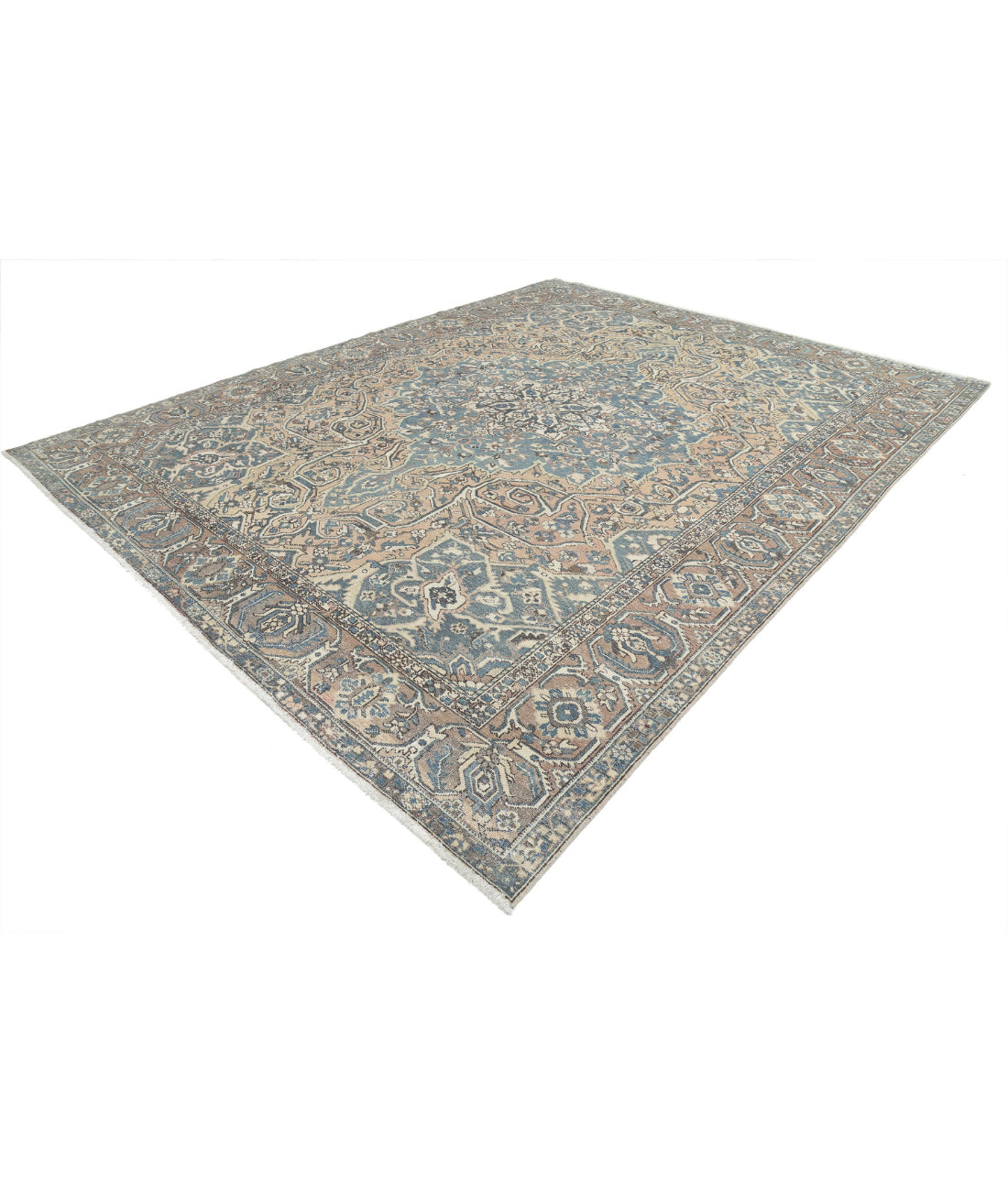 Vintage 10'6'' X 13'3'' Hand-Knotted Wool Rug 10'6'' x 13'3'' (315 X 398) / Taupe / Brown