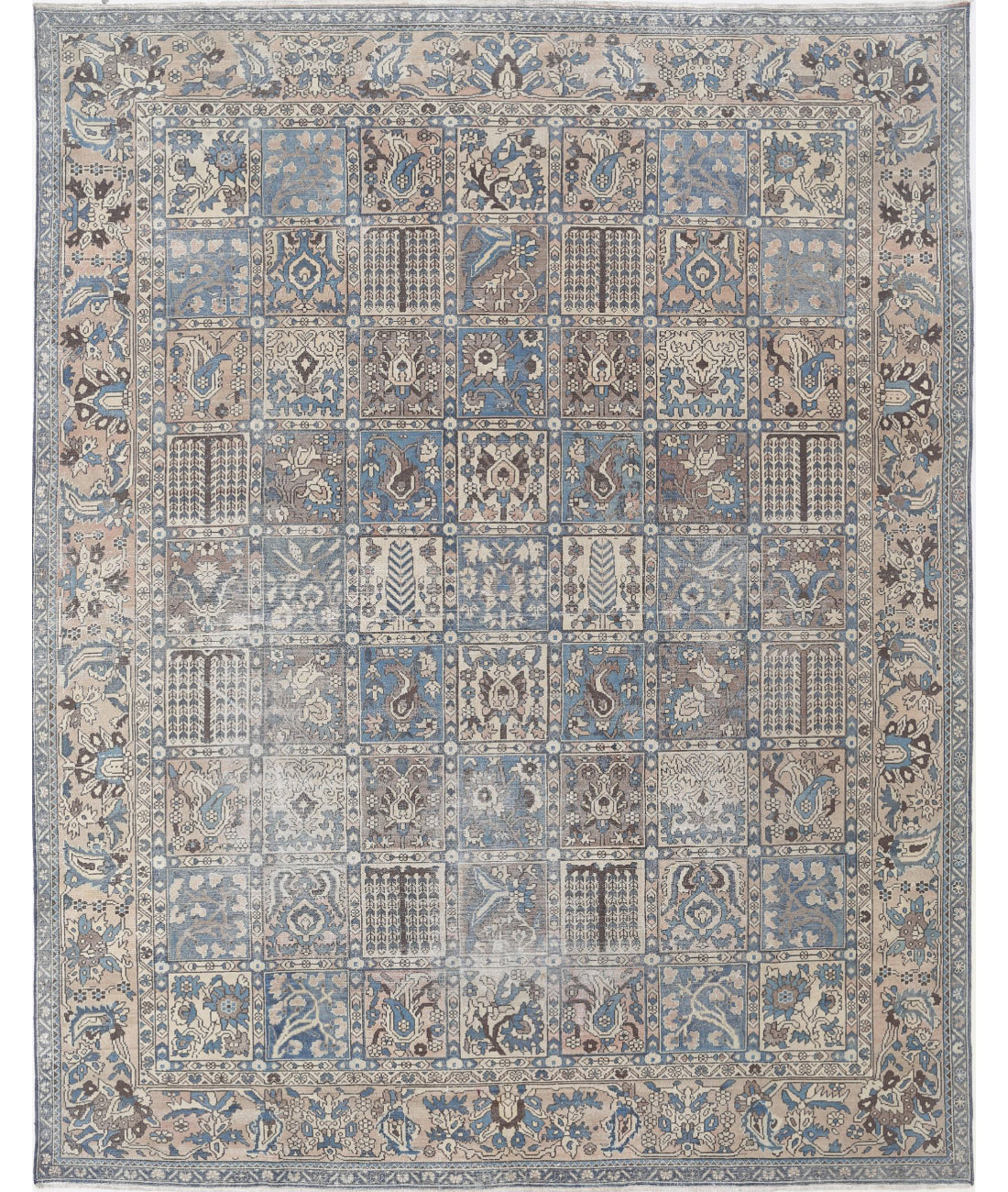 Vintage 9'7'' X 12'2'' Hand-Knotted Wool Rug 9'7'' x 12'2'' (288 X 365) / Blue / Taupe