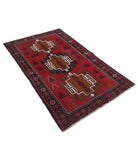 Baluch 3'5'' X 5'9'' Hand-Knotted Wool Rug 3'5'' x 5'9'' (103 X 173) / Red / Blue