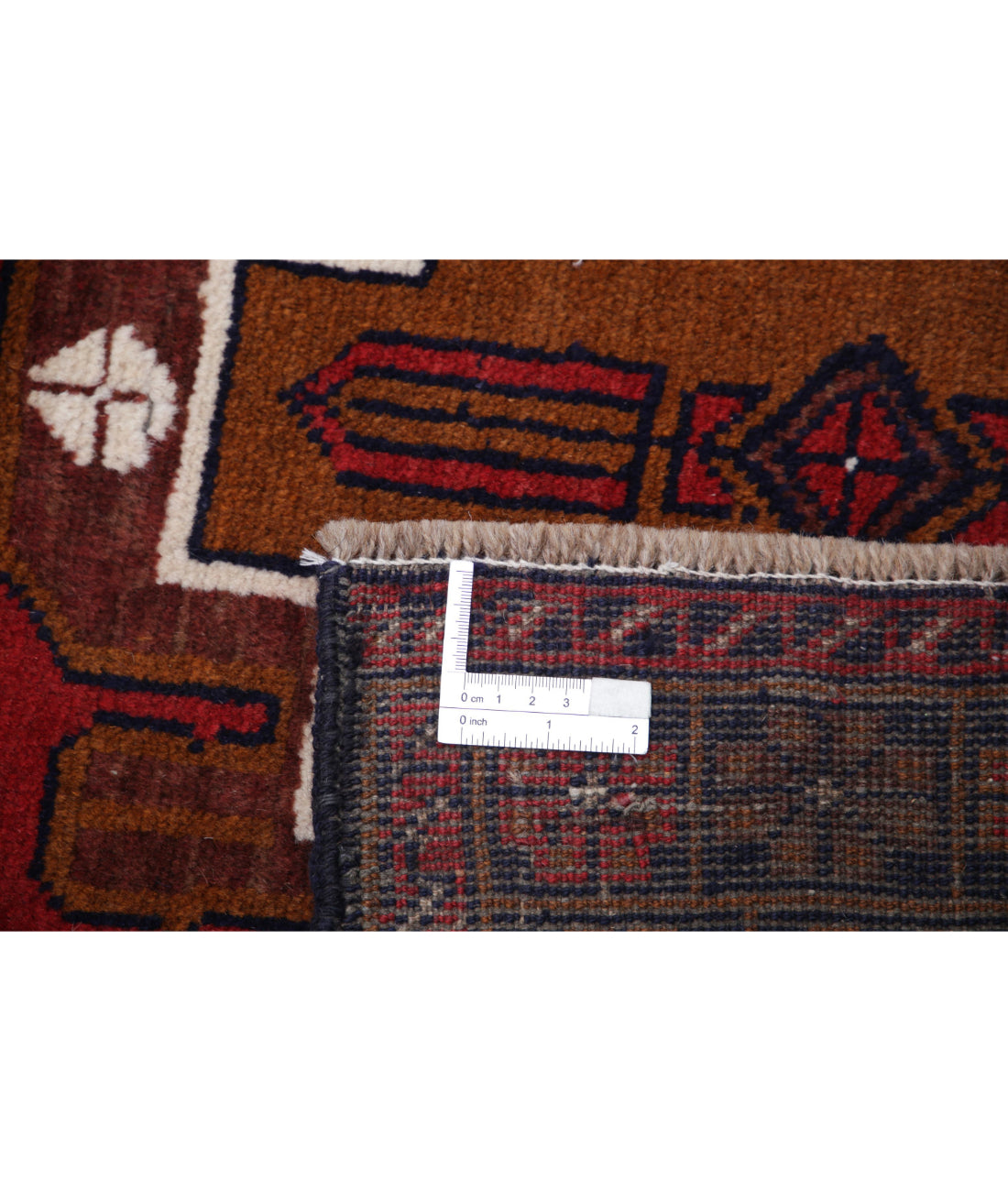 Baluch 3'5'' X 5'9'' Hand-Knotted Wool Rug 3'5'' x 5'9'' (103 X 173) / Red / Blue