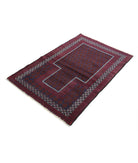 Baluch 3'2'' X 4'8'' Hand-Knotted Wool Rug 3'2'' x 4'8'' (95 X 140) / Red / N/A