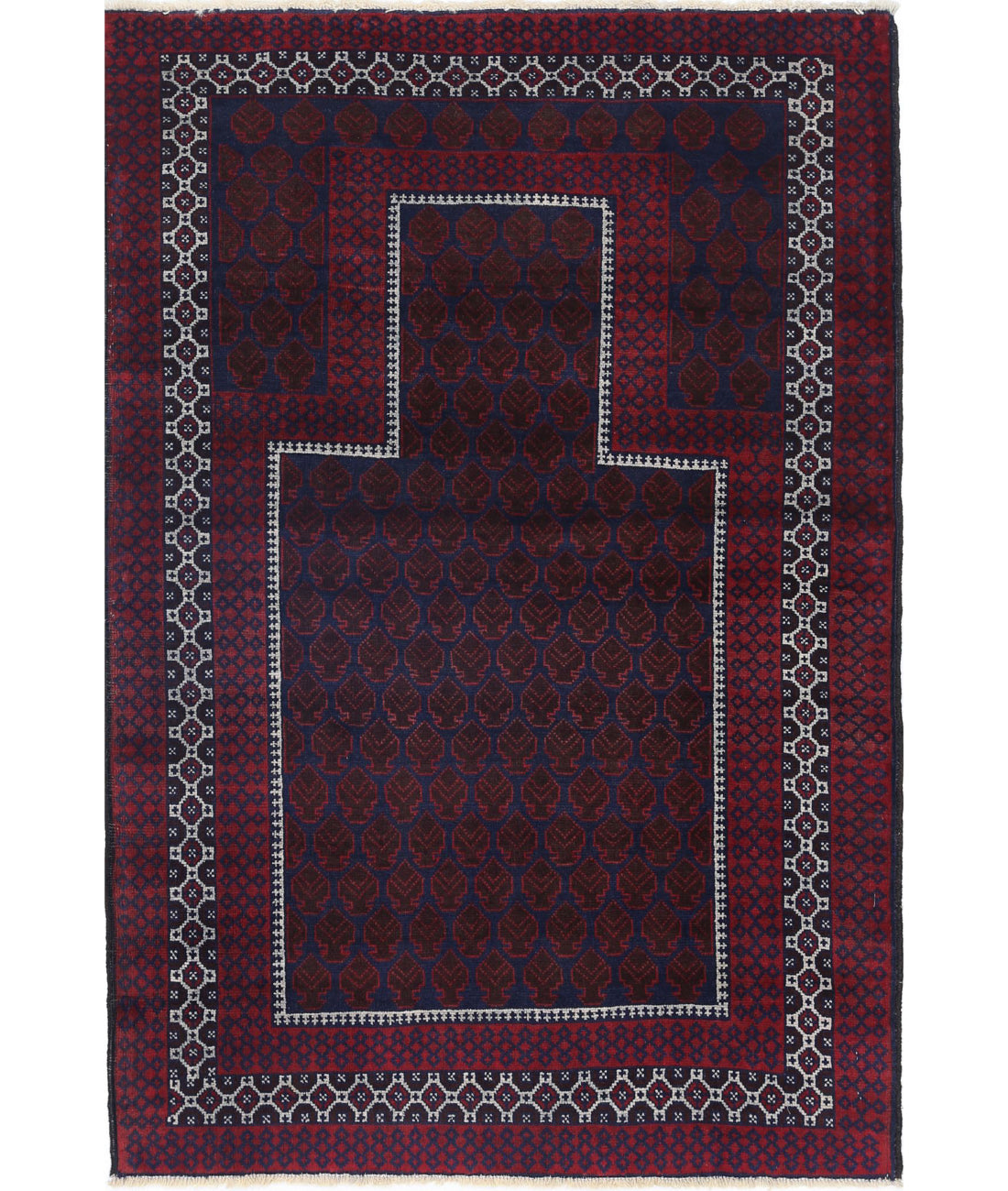 Baluch 3'2'' X 4'8'' Hand-Knotted Wool Rug 3'2'' x 4'8'' (95 X 140) / Red / N/A