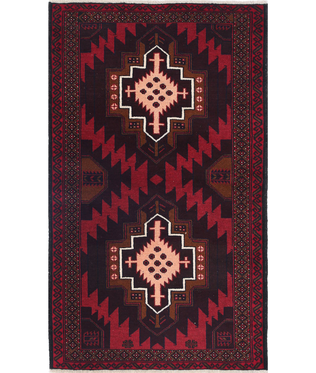 Baluch 2'8'' X 4'6'' Hand-Knotted Wool Rug 2'8'' x 4'6'' (80 X 135) / Red / N/A