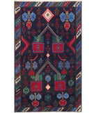 Baluch 2'9'' X 4'8'' Hand-Knotted Wool Rug 2'9'' x 4'8'' (83 X 140) / Red / N/A