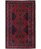 Baluch 3'0'' X 4'9'' Hand-Knotted Wool Rug 3'0'' x 4'9'' (90 X 143) / Red / N/A