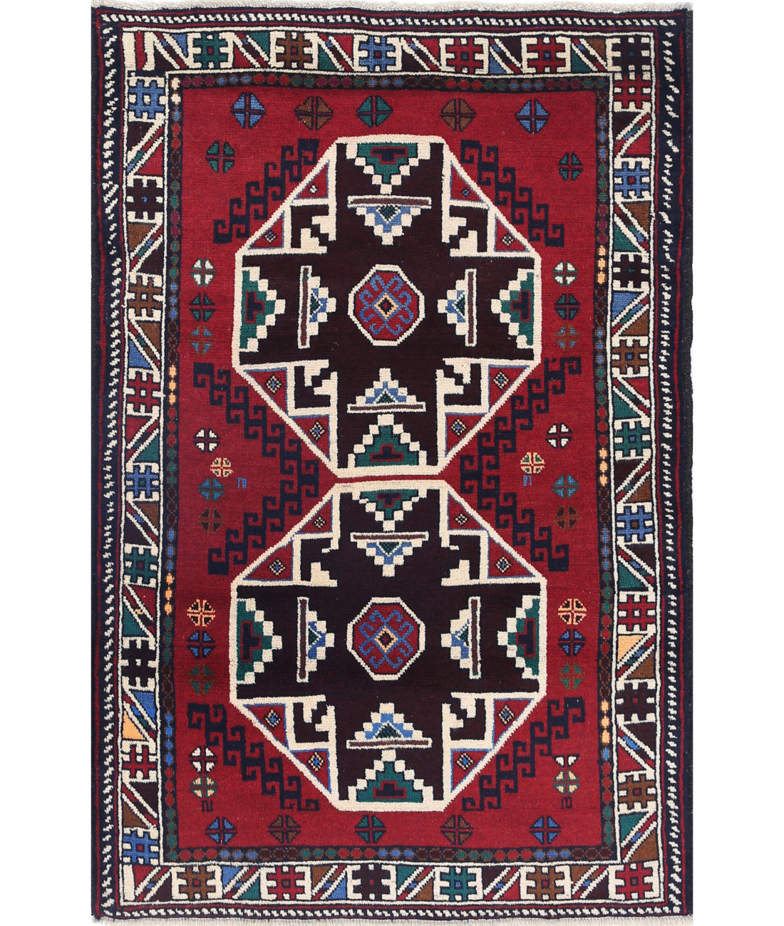 Baluch 2'11'' X 4'6'' Hand-Knotted Wool Rug 2'11'' x 4'6'' (88 X 135) / Red / N/A