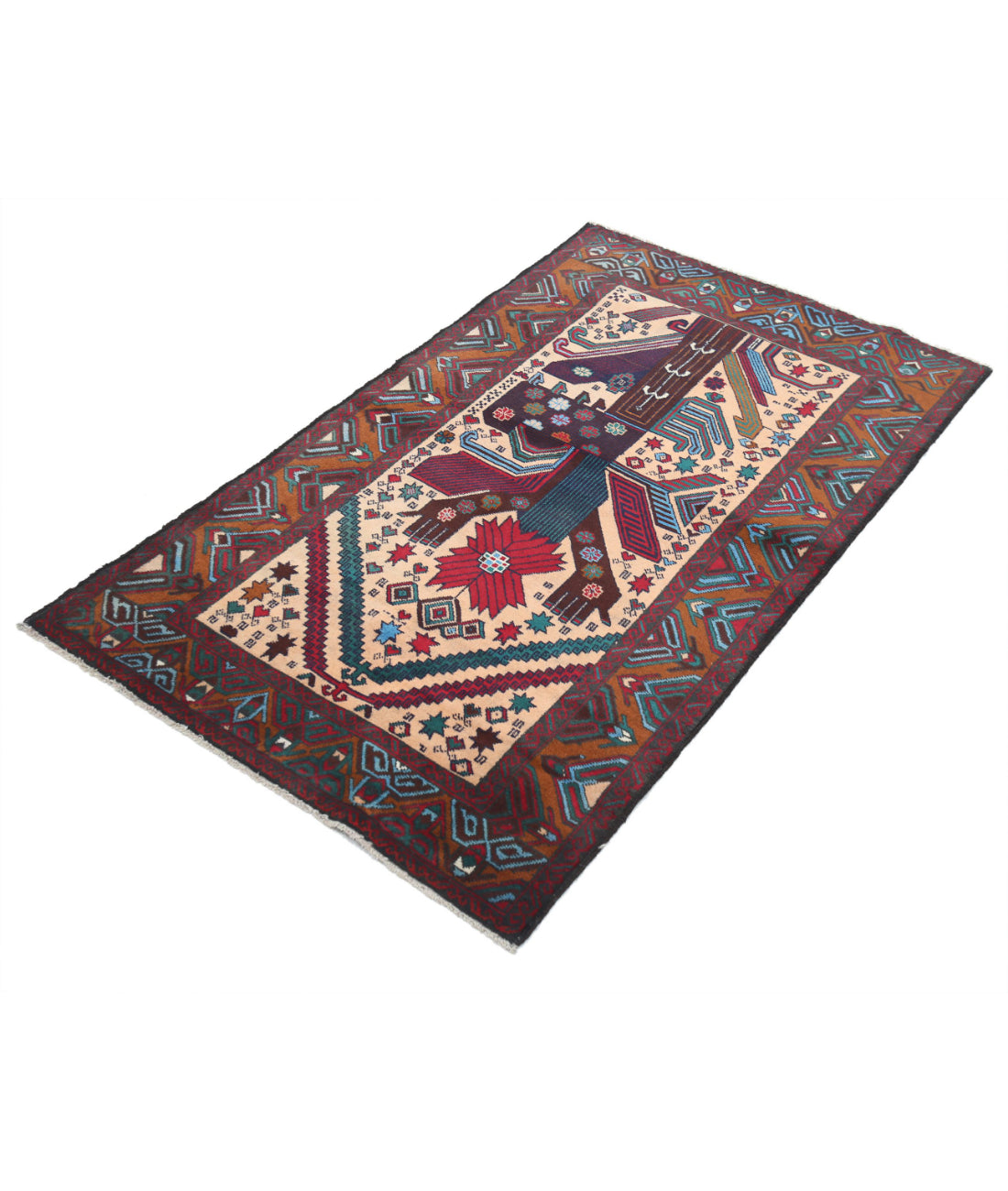 Baluch 2'11'' X 4'10'' Hand-Knotted Wool Rug 2'11'' x 4'10'' (88 X 145) / Red / N/A