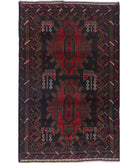 Baluch 3'1'' X 4'8'' Hand-Knotted Wool Rug 3'1'' x 4'8'' (93 X 140) / Red / N/A