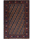 Baluch 3'3'' X 4'10'' Hand-Knotted Wool Rug 3'3'' x 4'10'' (98 X 145) / Red / N/A