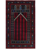 Baluch 3'0'' X 4'10'' Hand-Knotted Wool Rug 3'0'' x 4'10'' (90 X 145) / Red / N/A