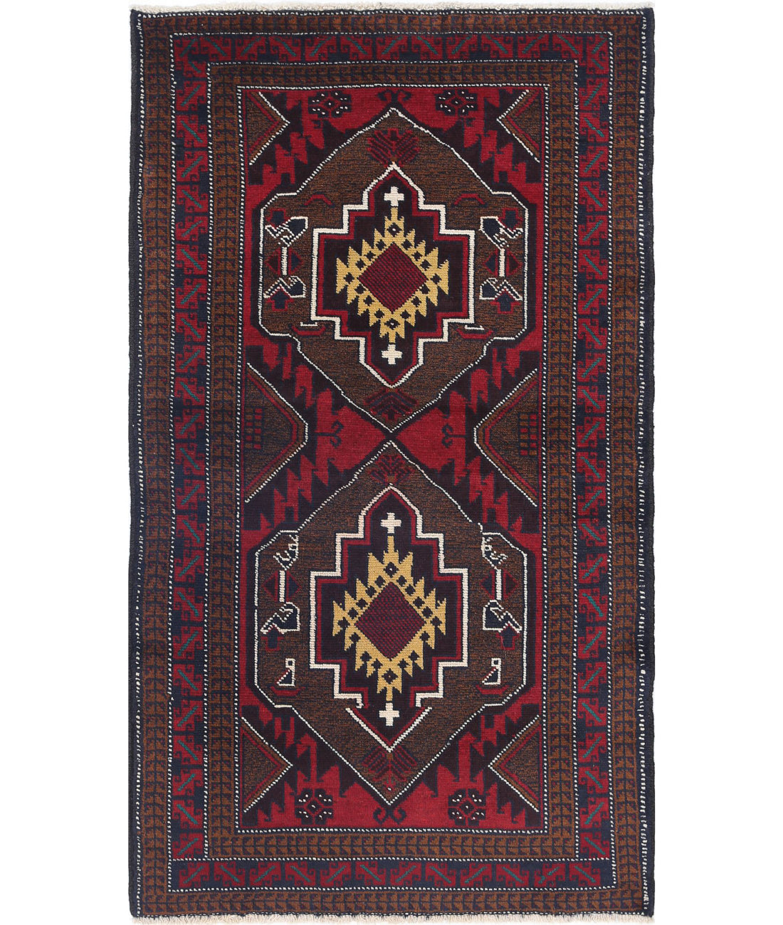 Baluch 2'9'' X 4'11'' Hand-Knotted Wool Rug 2'9'' x 4'11'' (83 X 148) / Red / N/A