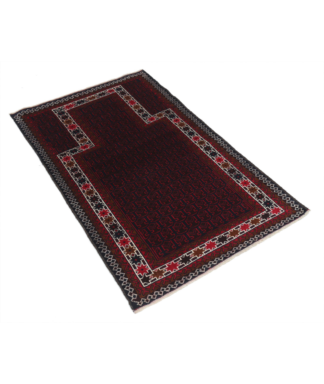 Baluch 2'10'' X 4'4'' Hand-Knotted Wool Rug 2'10'' x 4'4'' (85 X 130) / Red / N/A