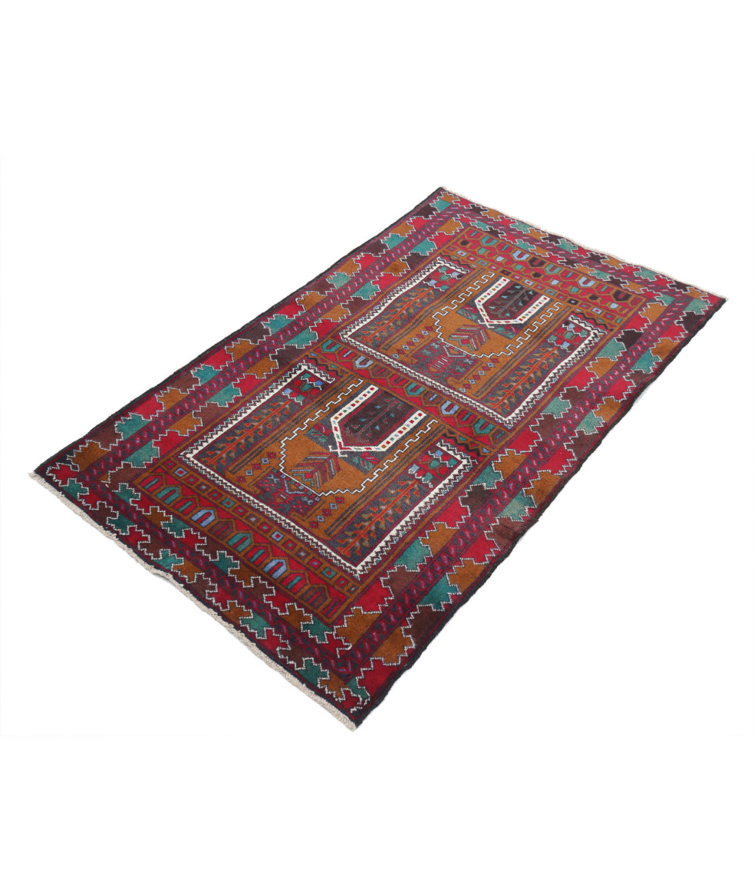 Baluch 2'11'' X 4'9'' Hand-Knotted Wool Rug 2'11'' x 4'9'' (88 X 143) / Red / N/A