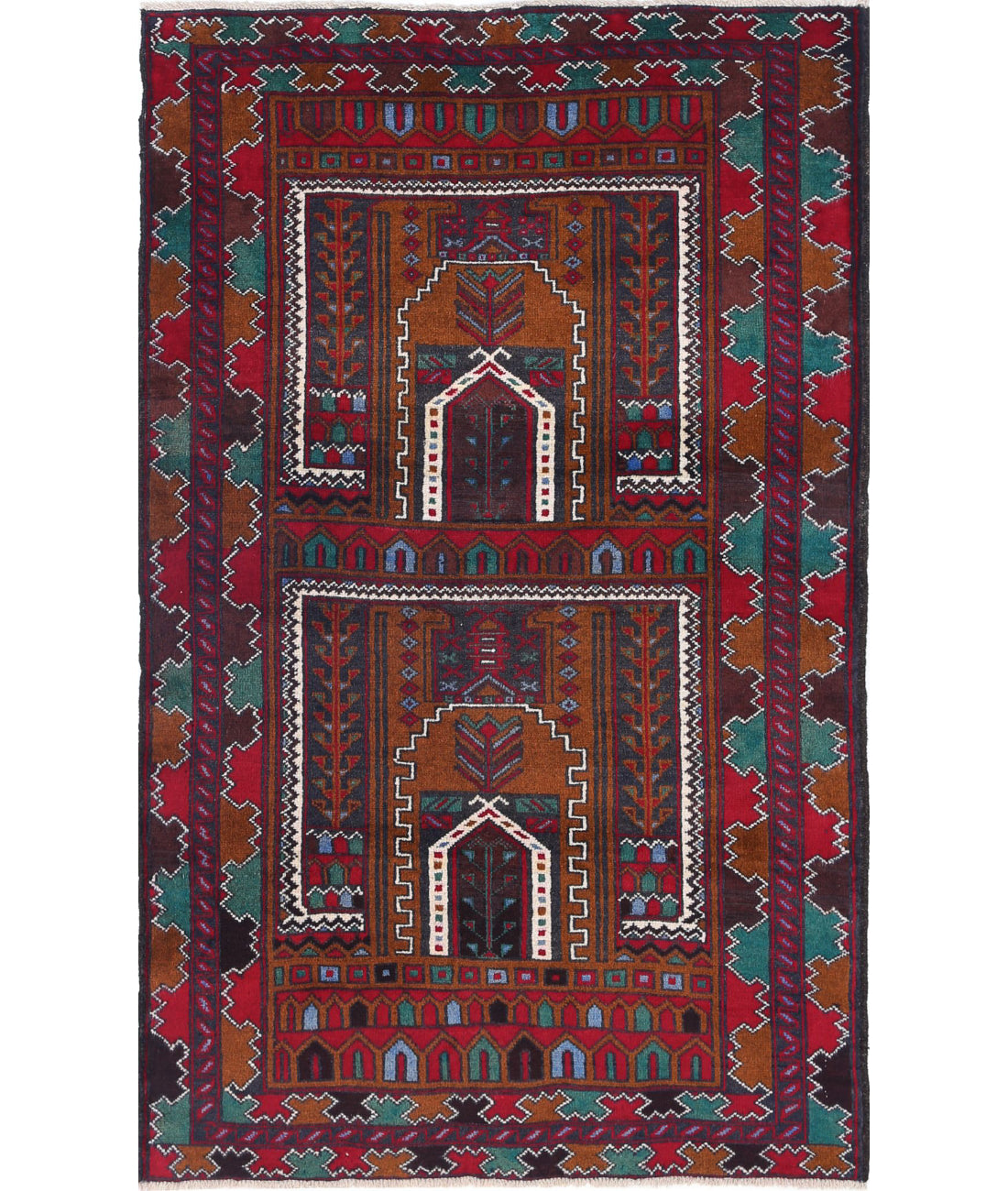 Baluch 2'11'' X 4'9'' Hand-Knotted Wool Rug 2'11'' x 4'9'' (88 X 143) / Red / N/A