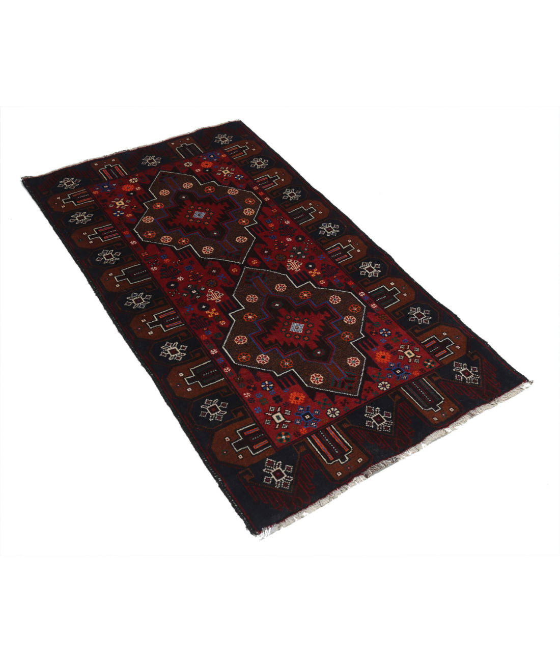 Baluch 2'8'' X 4'9'' Hand-Knotted Wool Rug 2'8'' x 4'9'' (80 X 143) / Red / N/A