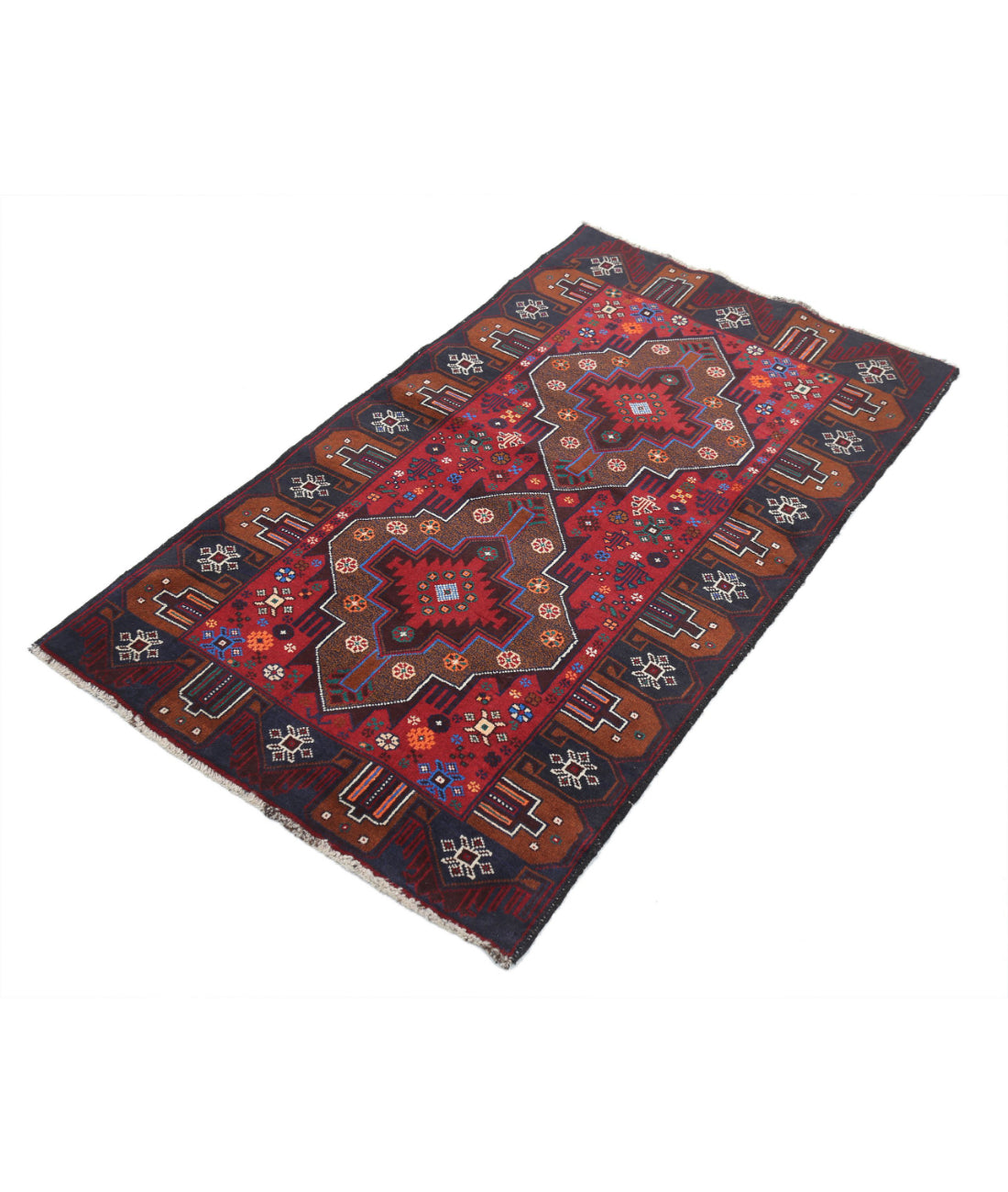 Baluch 2'8'' X 4'9'' Hand-Knotted Wool Rug 2'8'' x 4'9'' (80 X 143) / Red / N/A