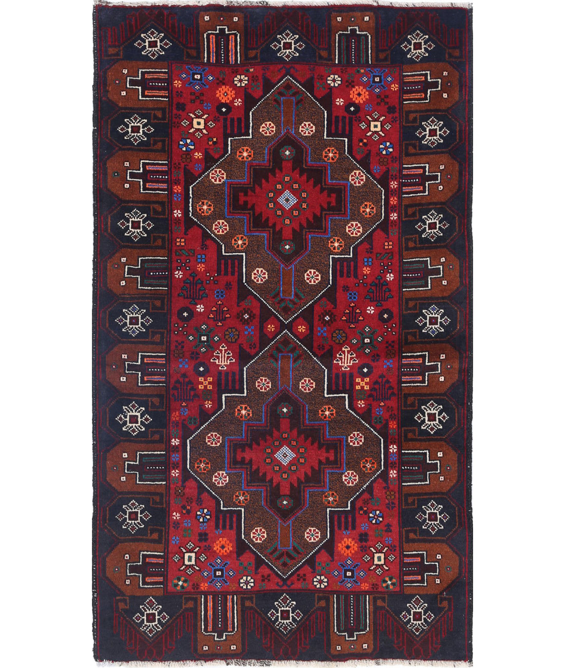 Baluch 2'8'' X 4'9'' Hand-Knotted Wool Rug 2'8'' x 4'9'' (80 X 143) / Red / N/A