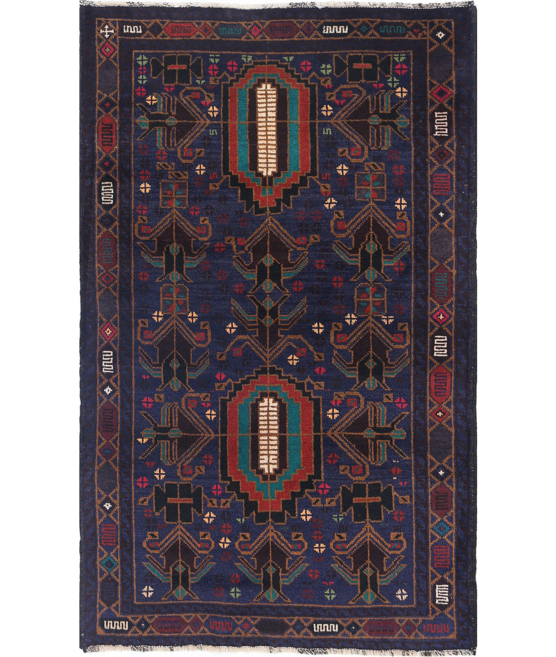 Baluch 2'9'' X 4'6'' Hand-Knotted Wool Rug 2'9'' x 4'6'' (83 X 135) / Red / N/A