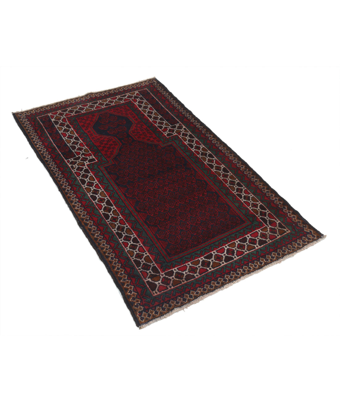 Baluch 2'9'' X 4'6'' Hand-Knotted Wool Rug 2'9'' x 4'6'' (83 X 135) / Red / N/A