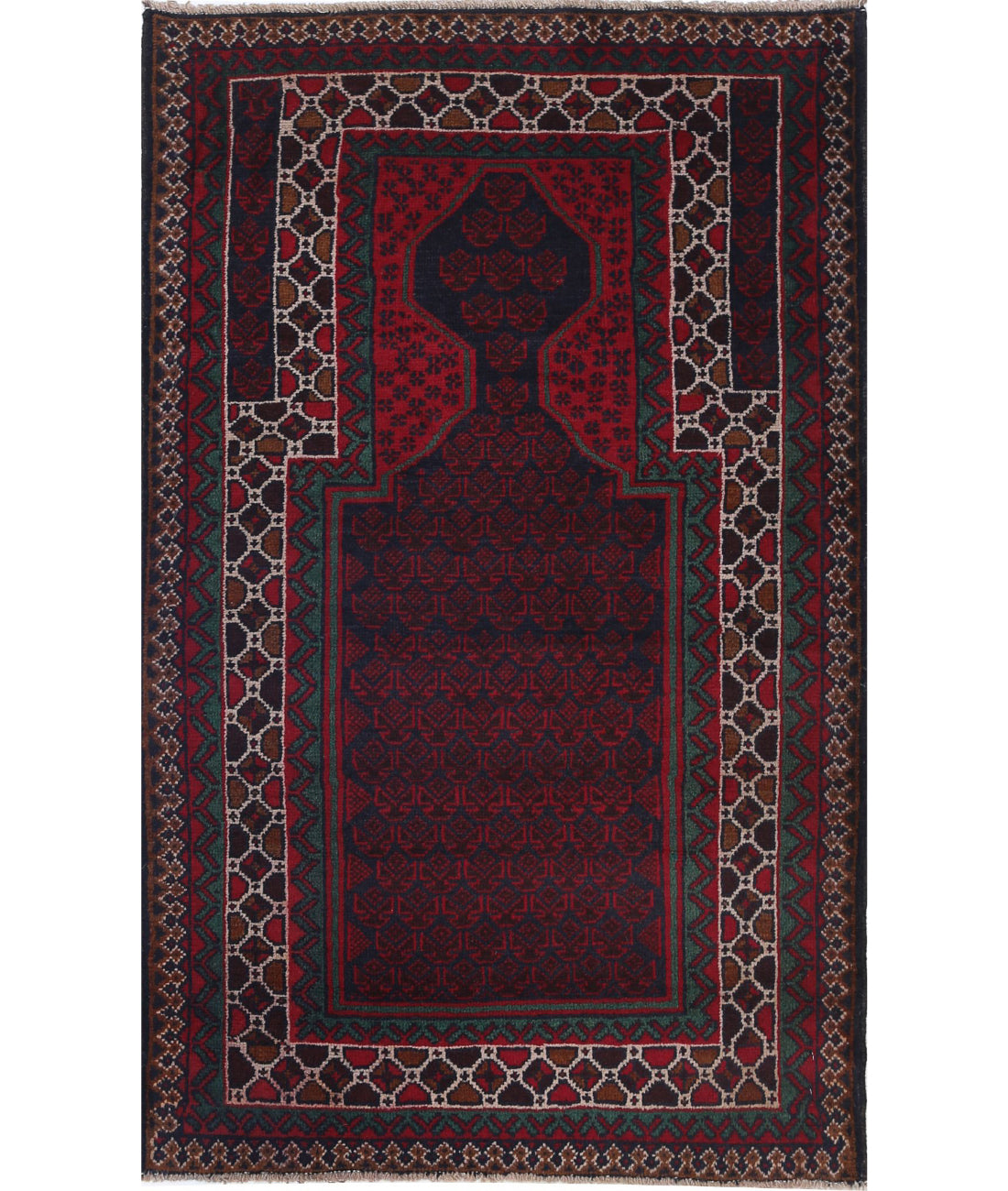 Baluch 2'9'' X 4'6'' Hand-Knotted Wool Rug 2'9'' x 4'6'' (83 X 135) / Red / N/A