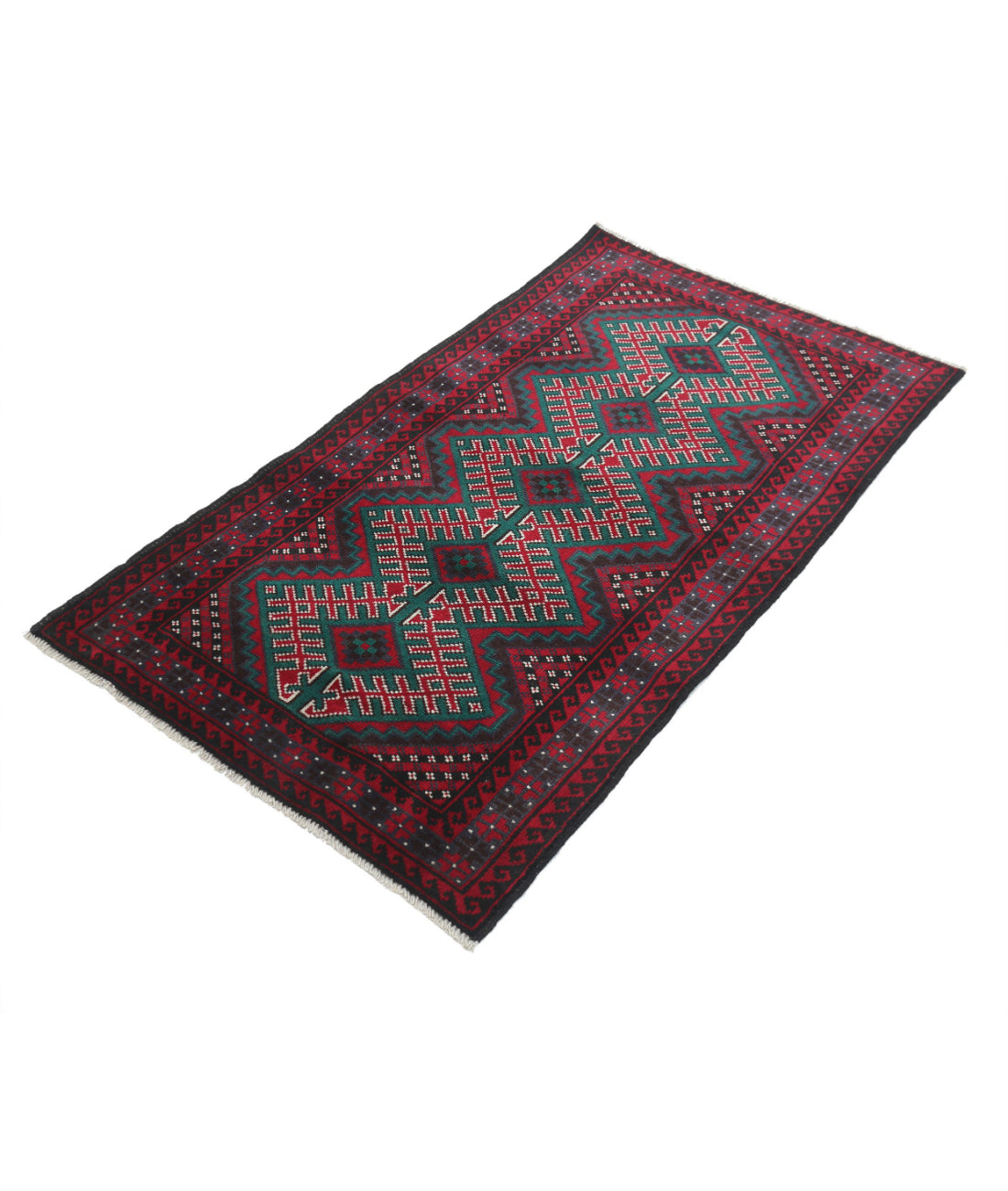 Baluch 2'8'' X 4'1'' Hand-Knotted Wool Rug 2'8'' x 4'1'' (80 X 123) / Red / N/A