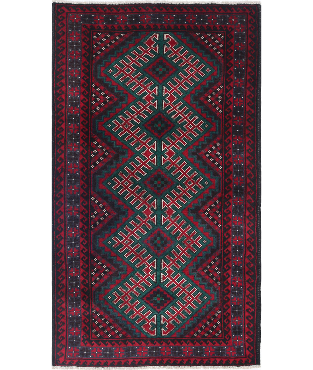 Baluch 2'8'' X 4'1'' Hand-Knotted Wool Rug 2'8'' x 4'1'' (80 X 123) / Red / N/A